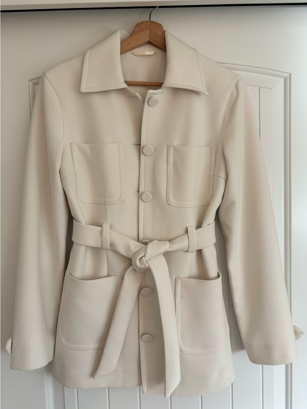 & Other Stories Cream Belted Coat